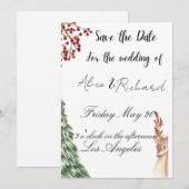 Invitation mariage de Noël vacances (Devant / Derrière)