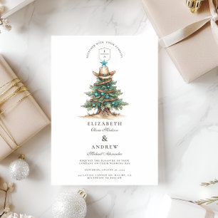 Invitation Mariage de Noël Western Cowboy