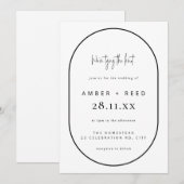 Invitation Mariage de noeud de jonction double arc noir et bl (Devant / Derrière)