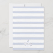 Invitation Mariage de noeud nautique bleu et blanc (Dos)