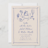 Invitation Mariage de nourriture et de boisson pour Doodle de (Devant)