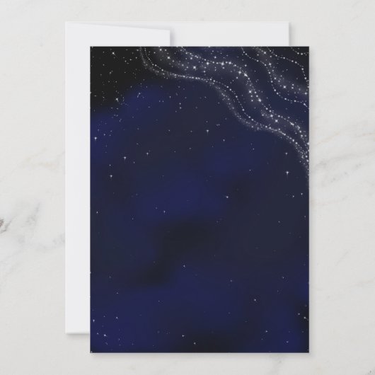 Invitation Mariage de nuit bleu étoilé (Dos)
