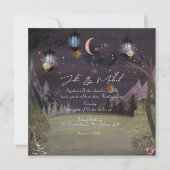 Invitation Mariage de nuit de Woodland mystique moderne (Devant)