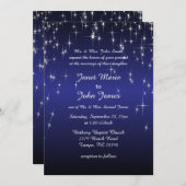 Invitation Mariage de nuit étoilé dans le bleu foncé (Devant / Derrière)