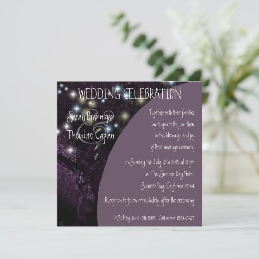 Invitation mariage de nuit Oak Tree (Debout devant)