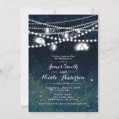Invitation Mariage de nuit Rustique Sky Mason Jar Lumières (Devant)