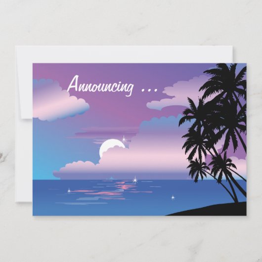 Invitation Mariage de nuit tropical (Devant)
