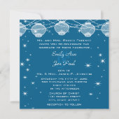 Invitation Mariage de nuit Turquoise & Silver Lanterns Stars  (Devant)