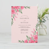 Invitation Mariage de Paeony Magenta Rosé (Debout devant)