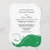 Invitation Mariage de paille à fleurs vertes invite (Devant / Derrière)