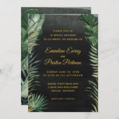 Invitation Mariage de palme tropical (Devant / Derrière)