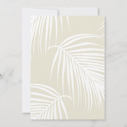 Invitation Mariage de palmes tropicales (Dos)