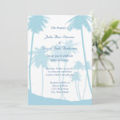 Invitation Mariage de palmier bleu tropical (Debout devant)