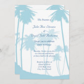 Invitation Mariage de palmier bleu tropical (Devant / Derrière)