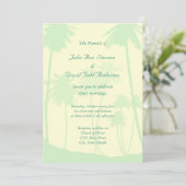 Invitation Mariage de palmier bleu tropical (Debout devant)