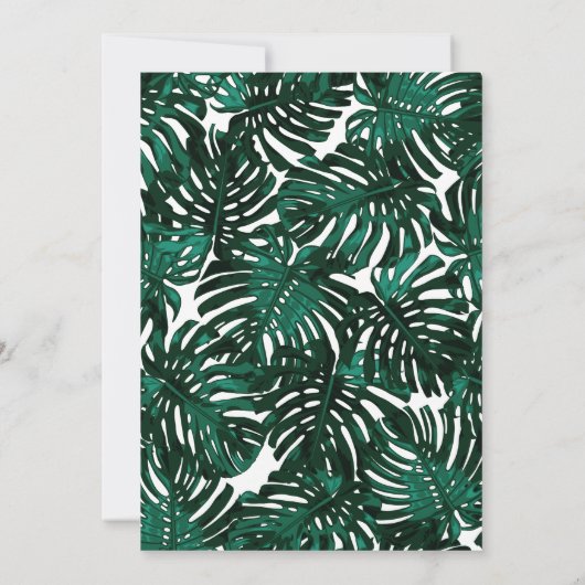 Invitation Mariage de palmier vert Feuille de plage (Dos)