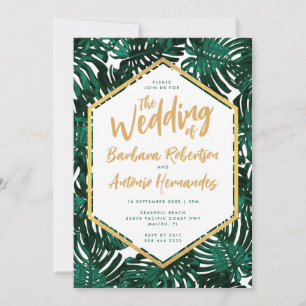 Invitation Mariage de palmier vert Feuille de plage