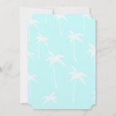 Invitation Mariage de palmiers bleus et blancs (Dos)