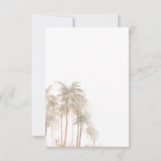 Invitation Mariage de palmiers côtiers (Dos)