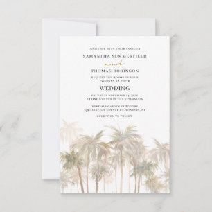 Invitation Mariage de palmiers côtiers