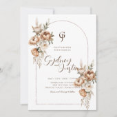 Invitation Mariage de Pampas Floral Rustique (Devant)