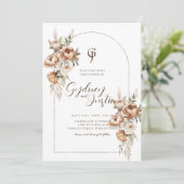 Invitation Mariage de Pampas Floral Rustique (Debout devant)