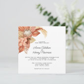 Invitation Mariage de Pampas Florale Séchée de Boho en terre  (Debout devant)