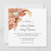 Invitation Mariage de Pampas Florale Séchée de Boho en terre  (Devant)