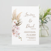 Invitation Mariage de Pampas Grass Bohême (Debout devant)