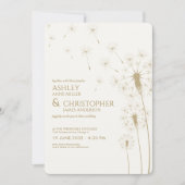 Invitation Mariage de pandelion or moderne simple (Devant)