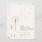Invitation Mariage de pandelion or moderne simple (Devant)