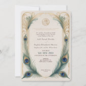 Invitation Mariage de paon musulman traditionnel (Devant)