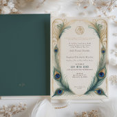 Invitation Mariage de paon musulman traditionnel