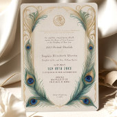 Invitation Mariage de paon musulman traditionnel