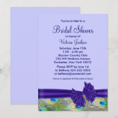 Invitation Mariage de Paon Violet (Devant / Derrière)
