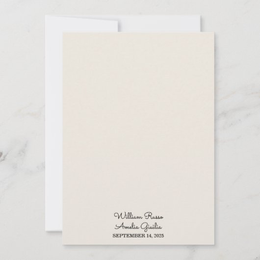 Invitation Mariage de papier laqué en tissu satiné deux fois (Dos)