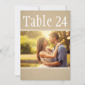 Invitation Mariage de papier Rustique Kraft Numéro de la tabl (Devant)