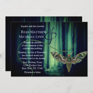Invitation Mariage de papillon gothique enchanté