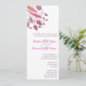 Invitation Mariage de papillon gris de corail de prune (Debout devant)