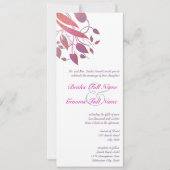 Invitation Mariage de papillon gris de corail de prune (Devant)