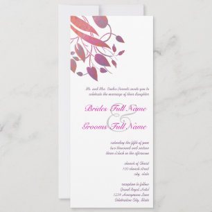 Invitation Mariage de papillon gris de corail de prune