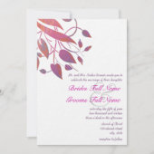 Invitation Mariage de papillon gris de corail de prune (Devant)