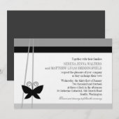 Invitation Mariage de papillon noir (Devant / Derrière)