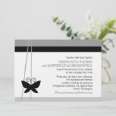 Invitation Mariage de papillon noir (Debout devant)