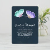 Invitation Mariage de papillons couleur Aquarelle mignon (Debout devant)