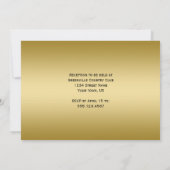 Invitation Mariage de papillons floraux pourpre et or (Dos)