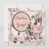 Invitation Mariage de paradis de Flamant rose (Devant)