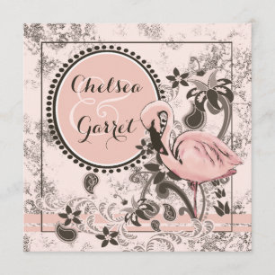 Invitation Mariage de paradis de Flamant rose