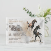 Invitation Mariage DE PARTICIPATION À L'Aquarelle Wild Horse (Debout devant)