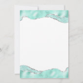 Invitation Mariage de Parties scintillant Aqua White Silver (Dos)